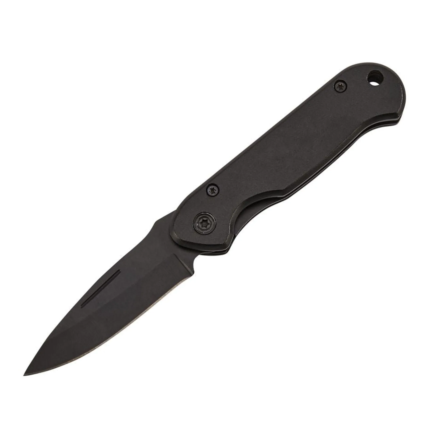 All Black Locking Pocket Knife 3.5" L Closed
