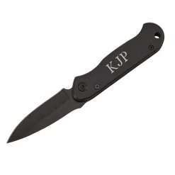 All Black Locking Pocket Knife 3.5" L Closed