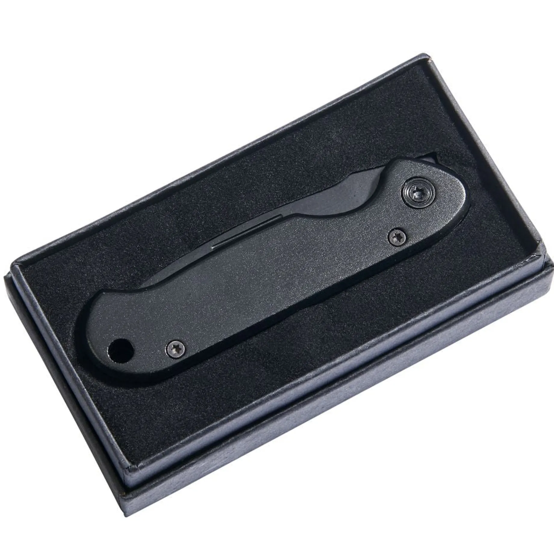 All Black Locking Pocket Knife 3.5" L Closed