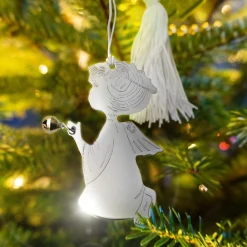 Angel with Bell Ornament with White Tassel