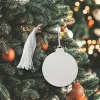 Ball Ornament w/White Tassel