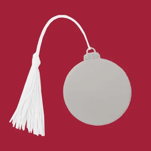 Ball Ornament w/White Tassel