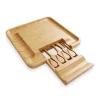 Bamboo 13'' Square Cheese Board with 4 Tools