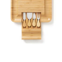 Bamboo 13'' Square Cheese Board with 4 Tools