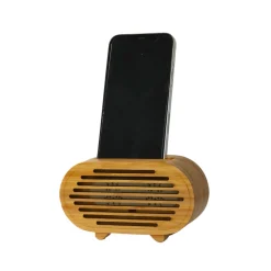 Bamboo Amplifier/Phone Stand Oval, 3" x 2" x 5.5"