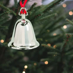 Bell With Red Ribbon Ornament