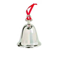 Bell With Red Ribbon Ornament