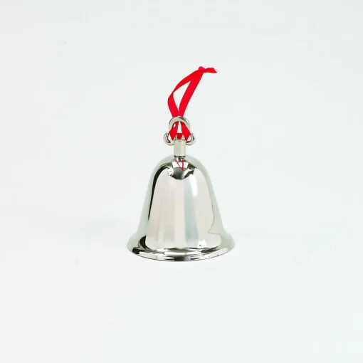 Bell With Red Ribbon Ornament