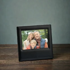 Black Leather Frame Holds 5" X 7" Photo