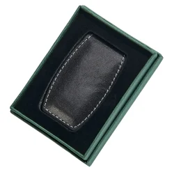 Black Leather Money Clip