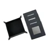Black Leatherette 5 Piece Coaster Set