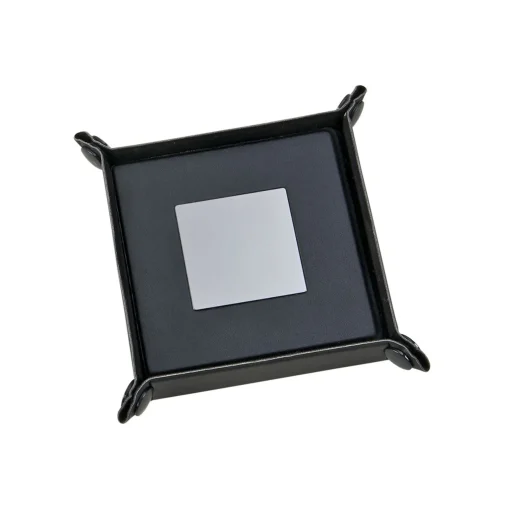 Black Leatherette 5 Piece Coaster Set