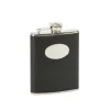 Black Leatherette Flask with Engraving Plate