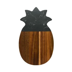 Black Marble and Acacia Wood Pineapple Board