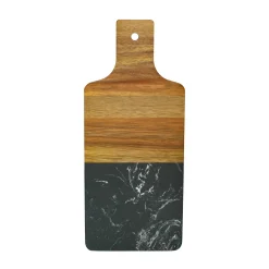 Black Marble and Acacia Wood Handled Board