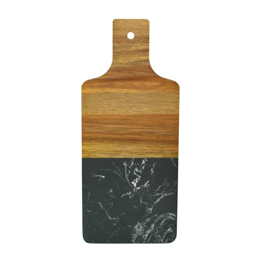 Black Marble and Acacia Wood Handled Board