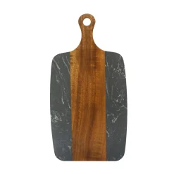 Black Marble and Acacia Wood Center Handled Board