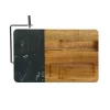Black Marble and Acacia Wood Board with Slicer