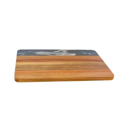 Black Marble and Acacia Wood Rectangle Board