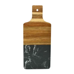 Black Marble and Acacia Wood Handled Board
