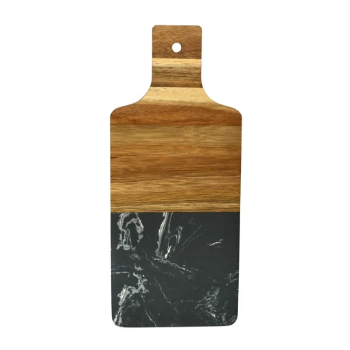 Black Marble and Acacia Wood Handled Board