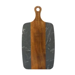 Black Marble and Acacia Wood Center Handled Board