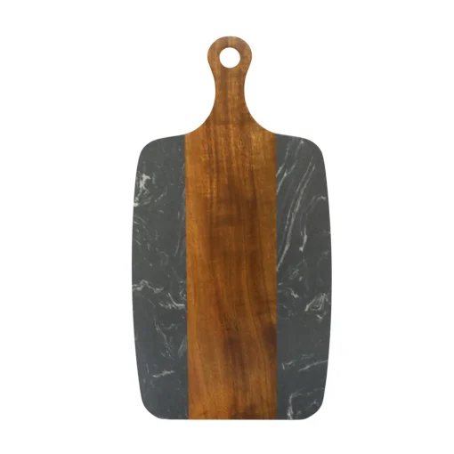 Black Marble and Acacia Wood Center Handled Board