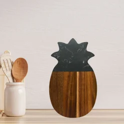 Black Marble and Acacia Wood Pineapple Board
