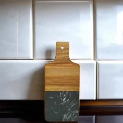 Black Marble and Acacia Wood Handled Board
