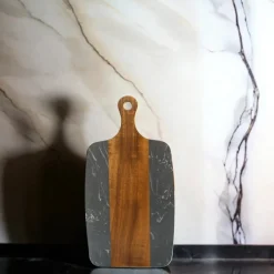 Black Marble and Acacia Wood Center Handled Board