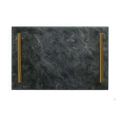 Black Marble Board with Gold Handles