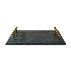 Black Marble Board with Gold Handles