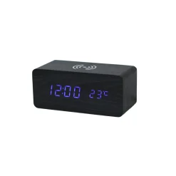 Black Wireless Phone Charger/Digital Clock