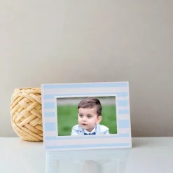 Blue & White Striped 4" X 6" Photo Frame