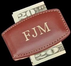 Brown Leather Money Clip