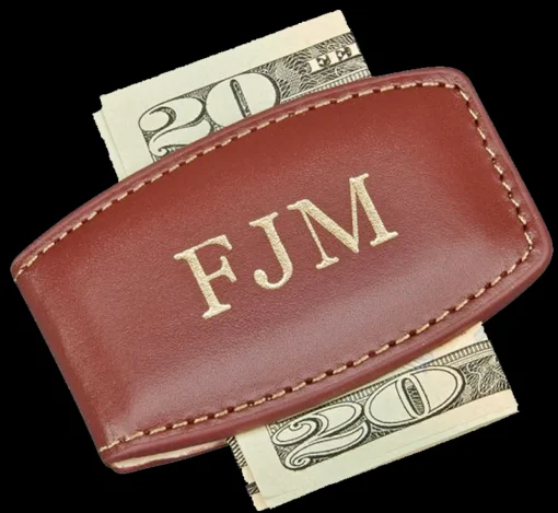 Brown Leather Money Clip