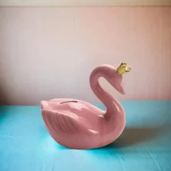 Ceramic Swan with Crown Bank