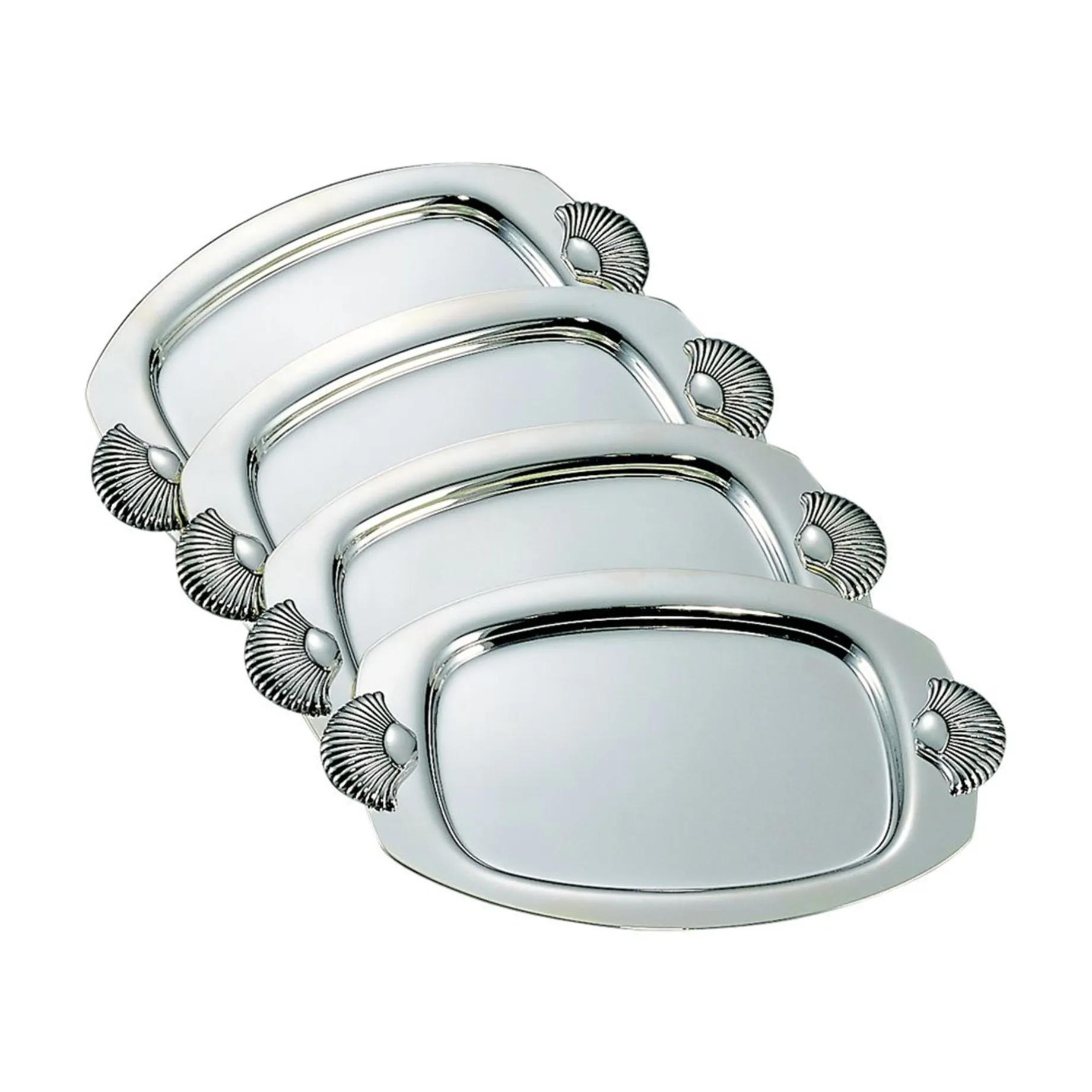 Coastal Seashell Nickel-Plated Dish Set of 4