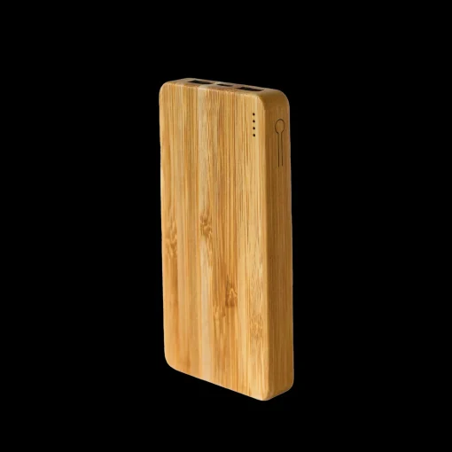 Compact Bamboo Power Bank - Portable Phone Charger