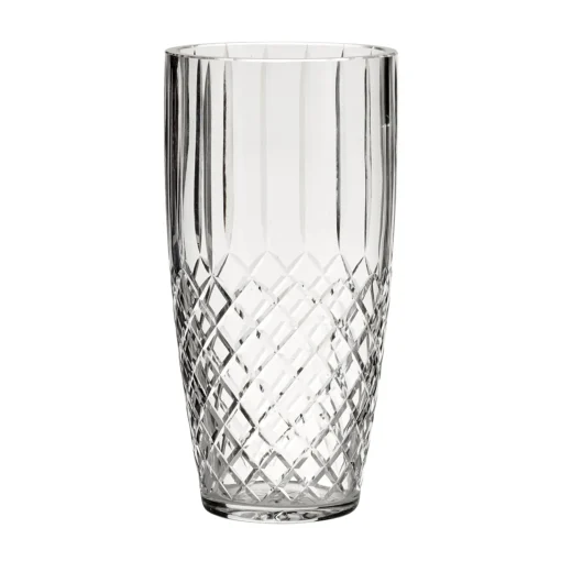 Crystal Linear Vase With Medallion Ii Pattern, 12" X 6"