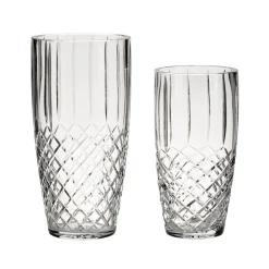 Crystal Linear Vase With Medallion Ii Pattern, 10" X 5"