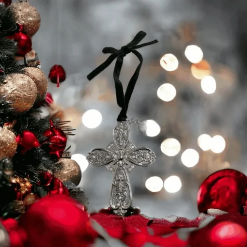 3D Cross Ornament with Engraving Tag