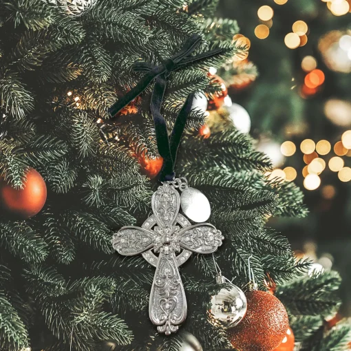 3D Cross Ornament with Engraving Tag