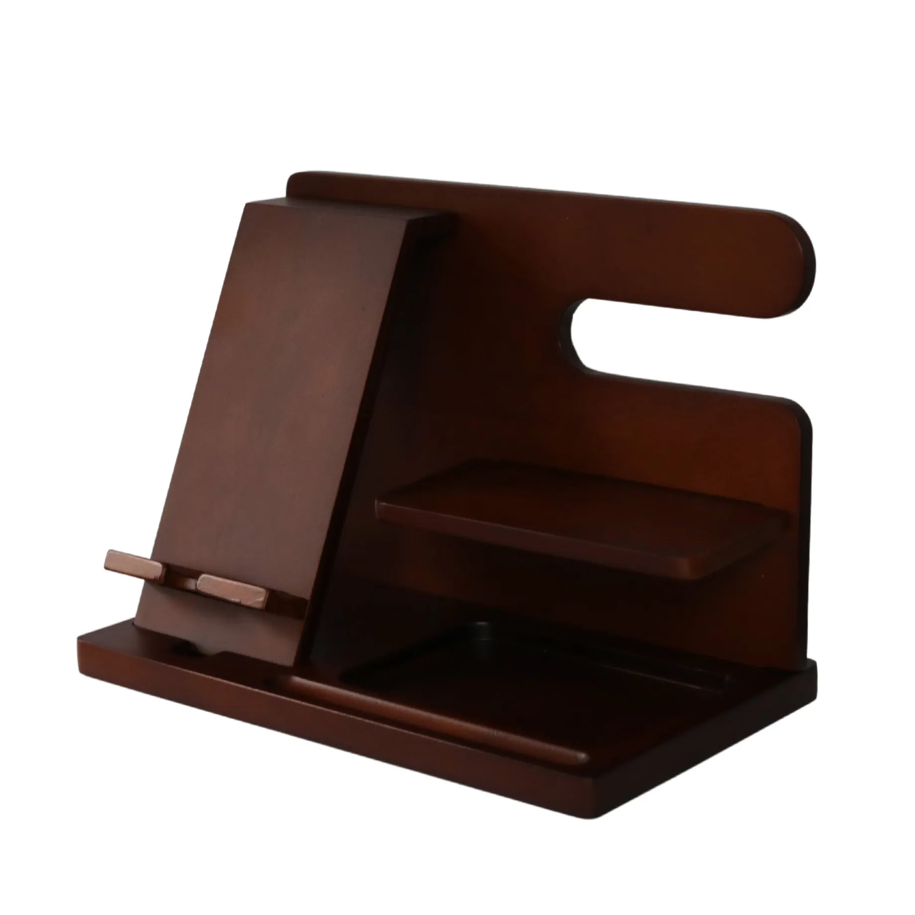 Dark Wood Charging Shelf/Valet