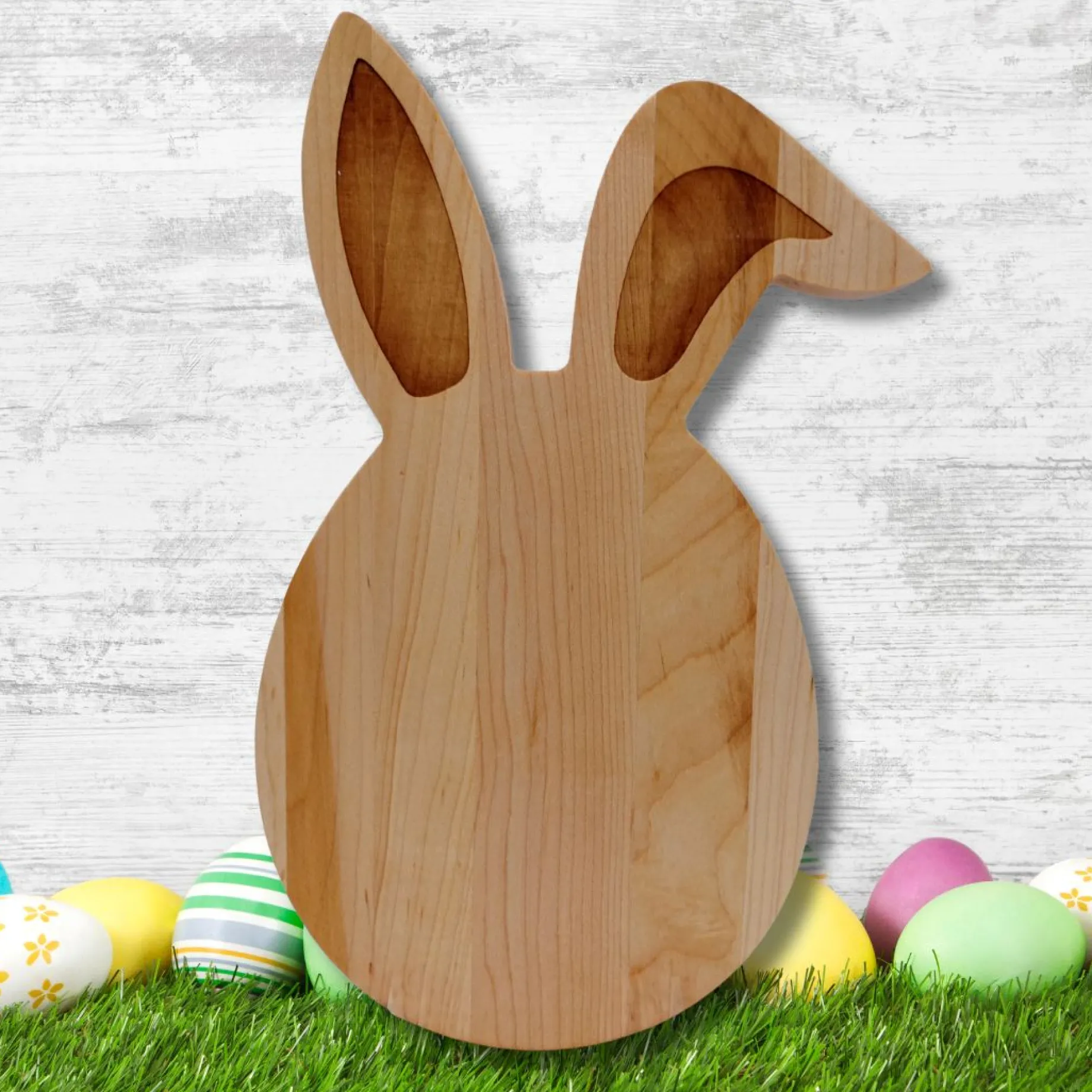Easter Egg with Bunny Ears Wood Board