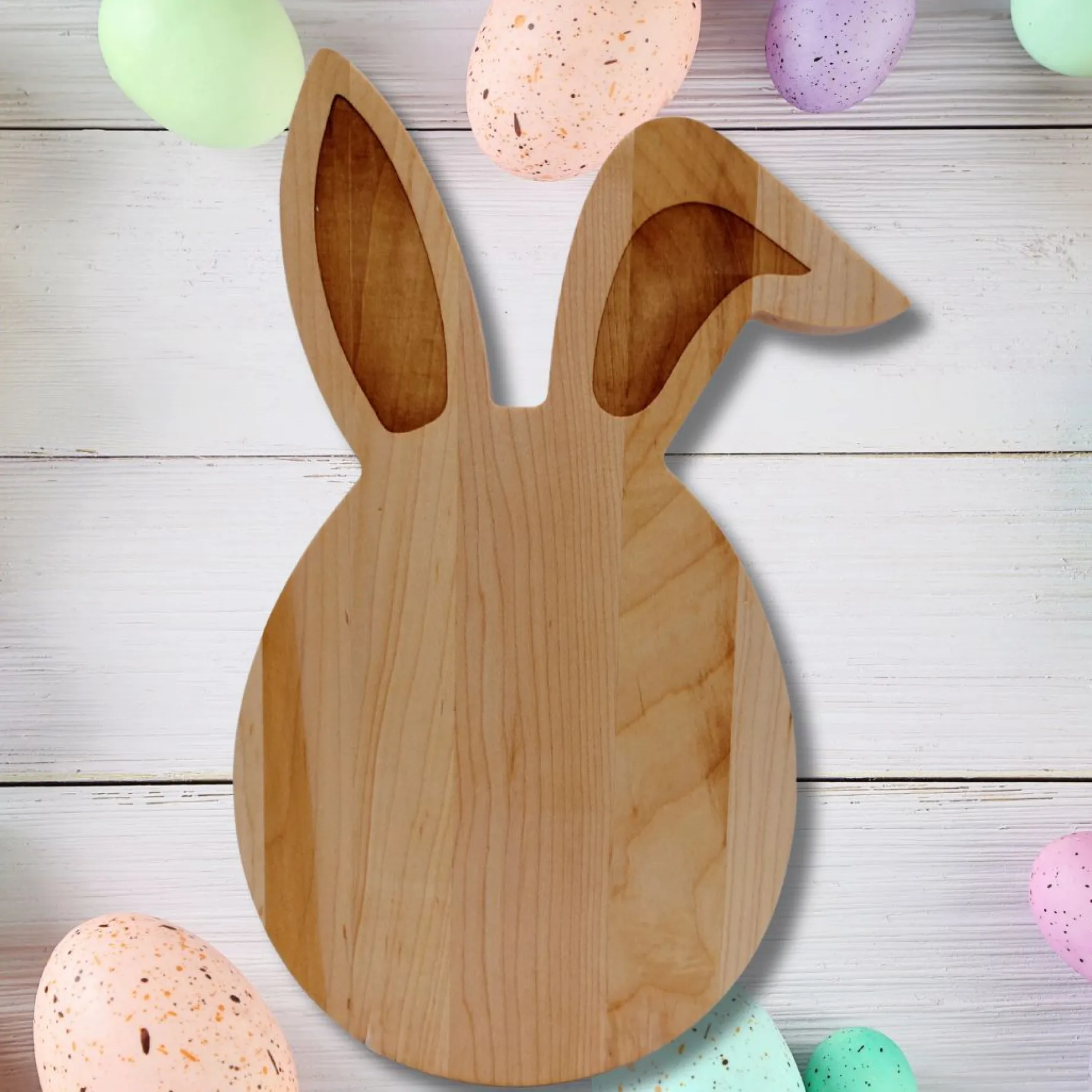 Easter Egg with Bunny Ears Wood Board