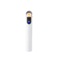Flameless Cylinder Lighter White 3.25"