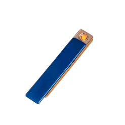 Flameless Rectangular Metal Trim Lighter Blue