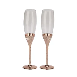 Galaxy Rose Gold Champagne Flutes Set