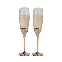 Galaxy Rose Gold Champagne Flutes Set